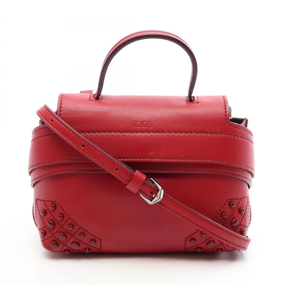 TOD'S WAVE BAG Mini 2-Way Handbag, Leather, Women's, Red